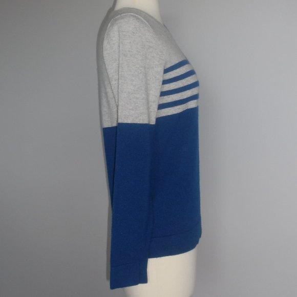 J. Crew Intarsia Polar Bear Wool Blend Striped Blue Pullover Sweater E4916 - Picture 6 of 9